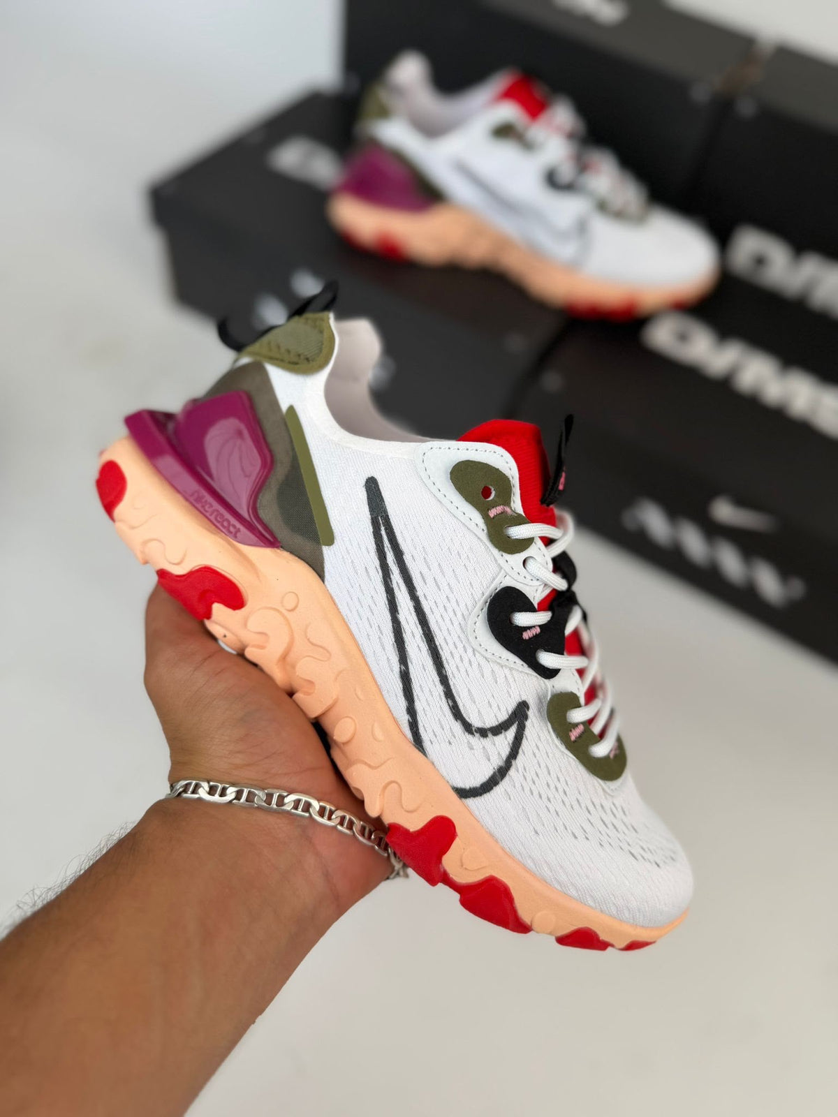 Nike React Blanco/Rojo/Multicolor
