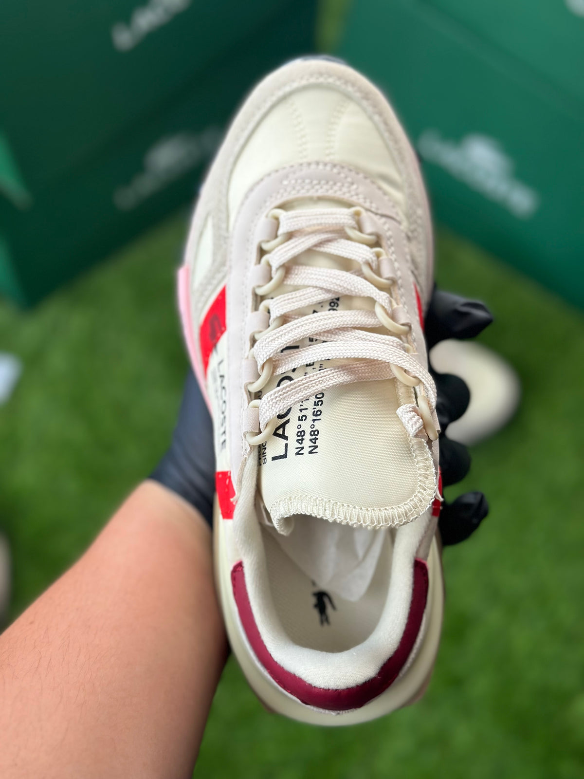 Lacoste Elite Active Beige/Rojo