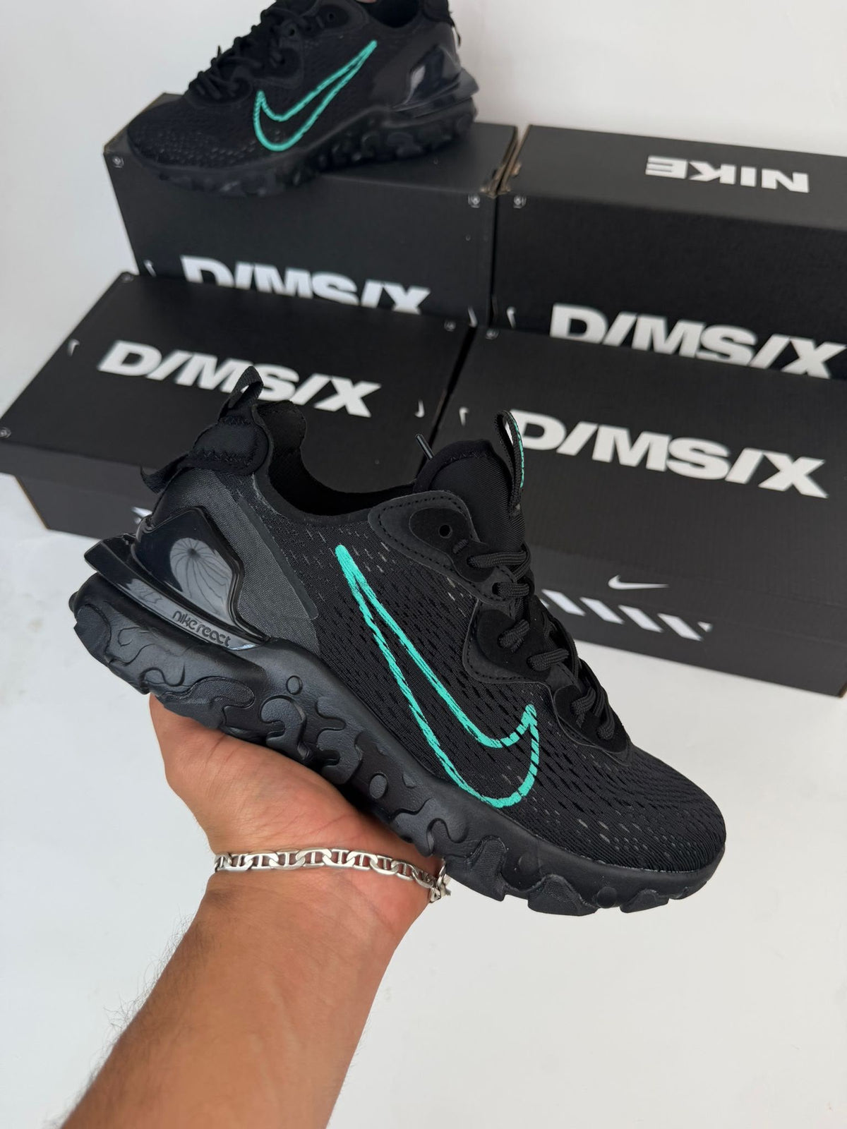 Nike React Negro/Turquesa